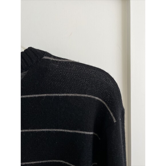 EUC Smartwool Men Merino Wool Crew Sweater Black Gray Stripes Med - Picture 6 of 10